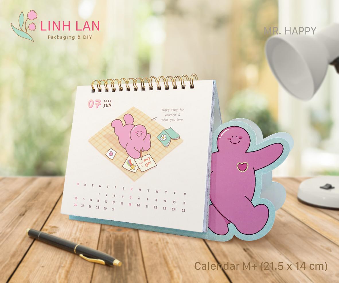 Lịch để bàn Linh Lan Décor 2026 lò xo chữ A - size M+ (21.5x14cm) (1 mẫu)