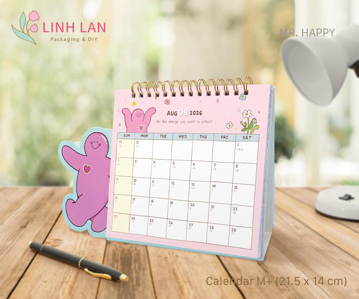 Lịch để bàn Linh Lan Décor 2026 lò xo chữ A - size M+ (21.5x14cm) (1 mẫu)