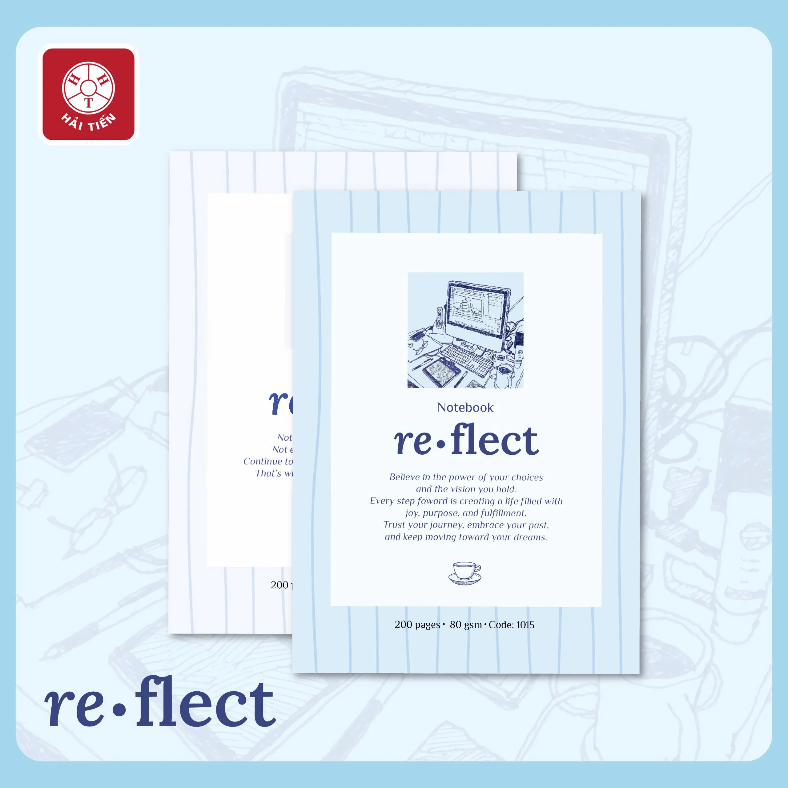 Tập Hải Tiến 1008 RE-FLECT 200 trang sinh viên B5 80gsm 4 ly ngang  (5/50)