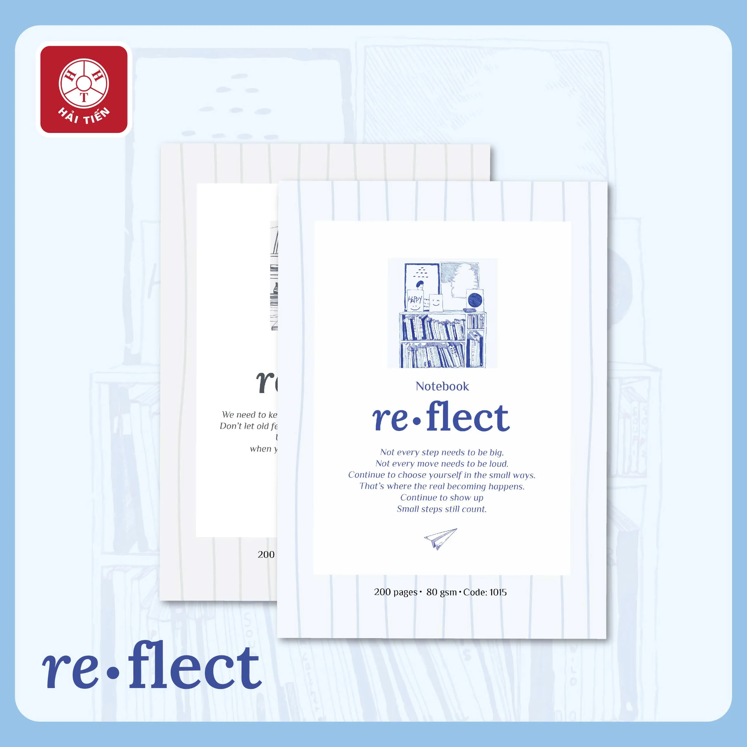 Tập Hải Tiến 1008 RE-FLECT 200 trang sinh viên B5 80gsm 4 ly ngang  (5/50)