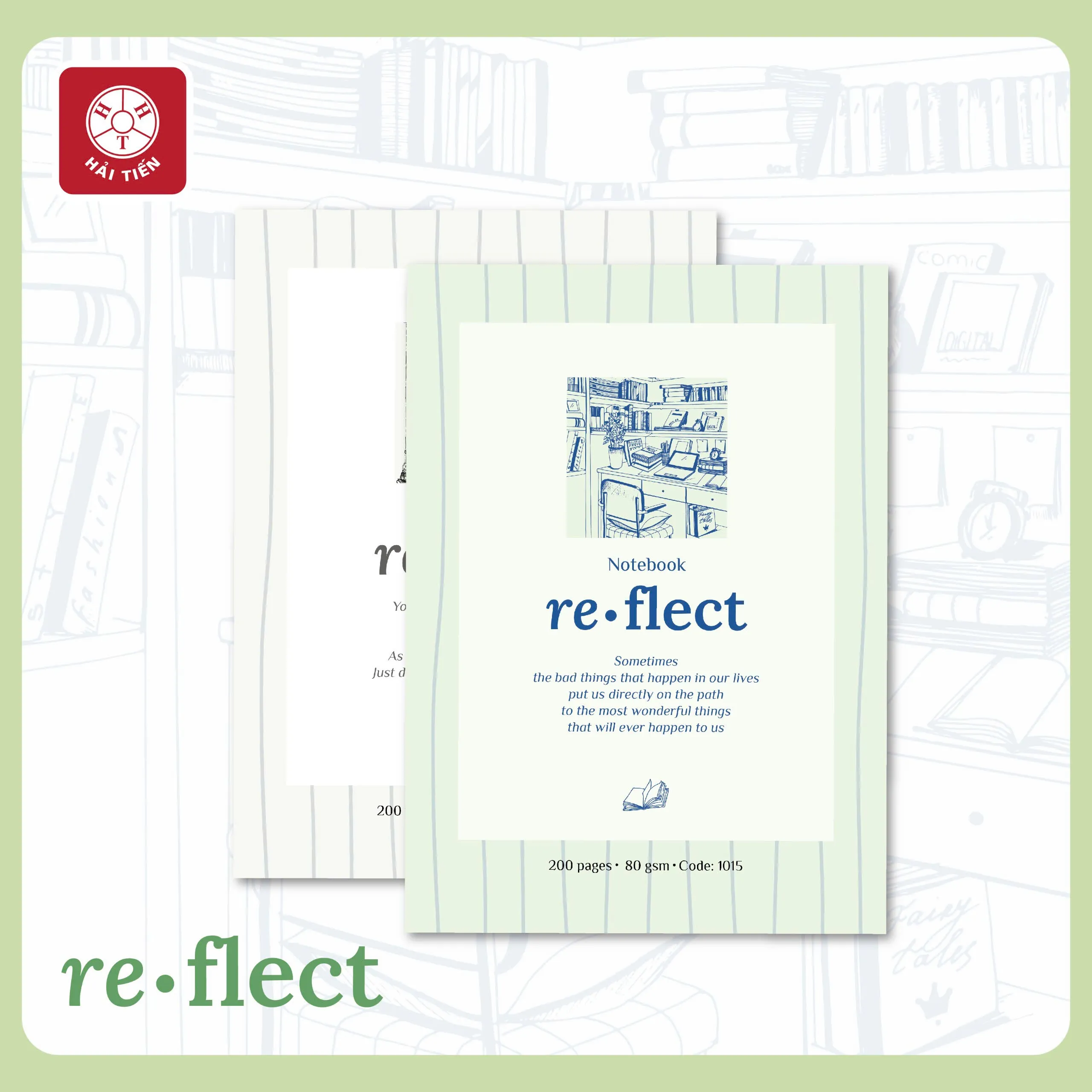 Tập Hải Tiến 1008 RE-FLECT 200 trang sinh viên B5 80gsm 4 ly ngang  (5/50)