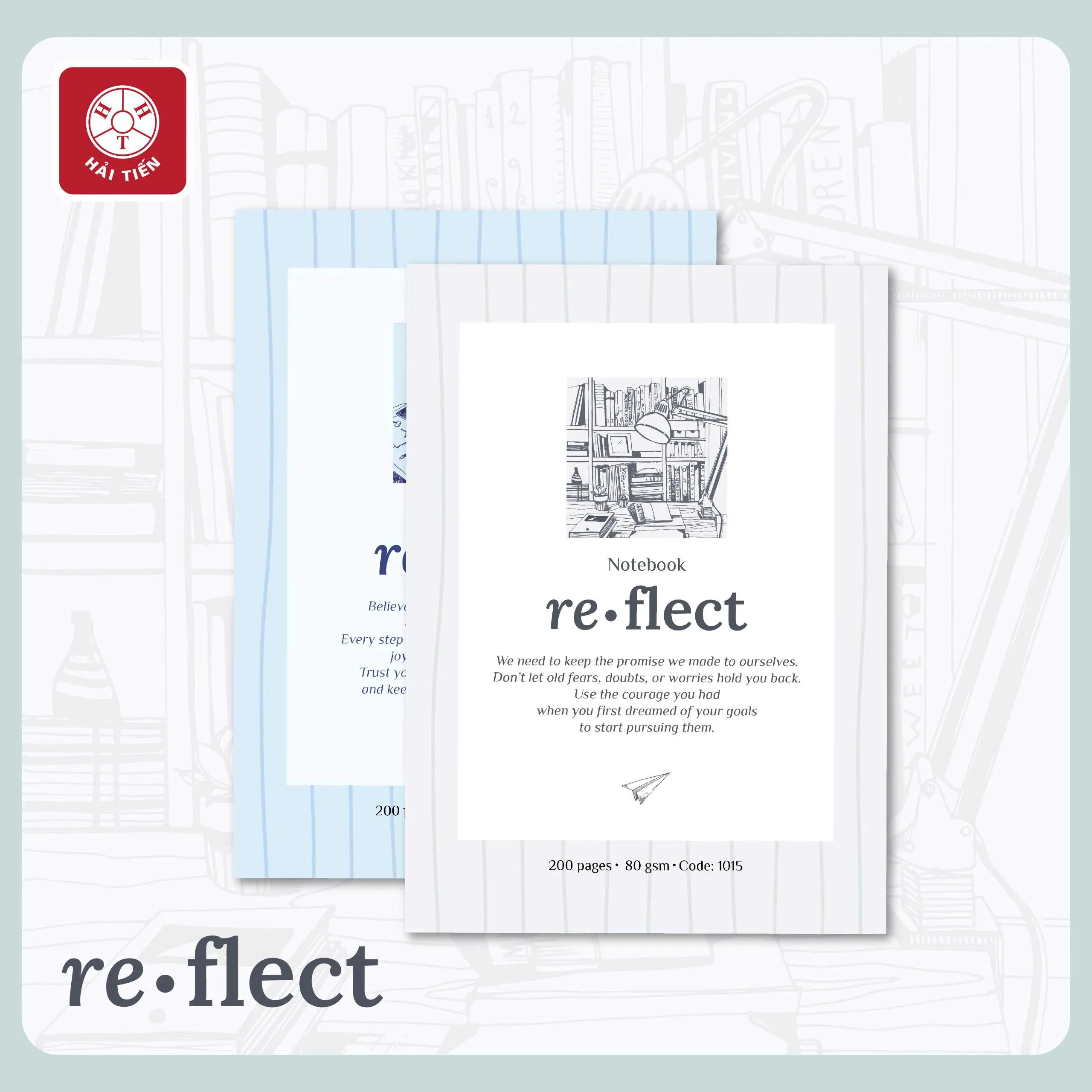 Tập Hải Tiến 1008 RE-FLECT 200 trang sinh viên B5 80gsm 4 ly ngang  (5/50)