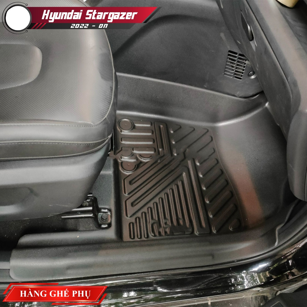 Thảm lót sàn ô tô Hyundai Stargazer đúc nguyên khối TPE tràn viền bậc cửa cao cấp