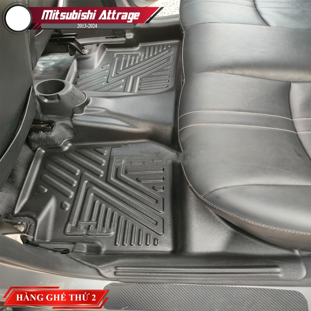 Thảm lót sàn ô tô Mitsubishi Attrage 2013-2024 chất liệu TPE đúc nguyên khối tràn viền cửa cao cấp