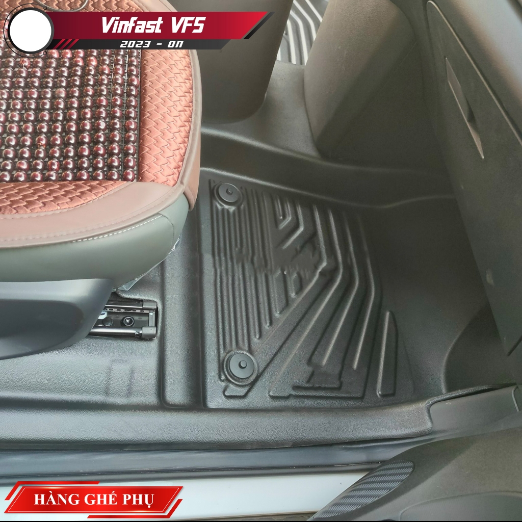 Thảm lót sàn ô tô VINFAST VF5 bằng nhựa nguyên sinh TPE tràn viền bậc cửa an toàn cao cấp