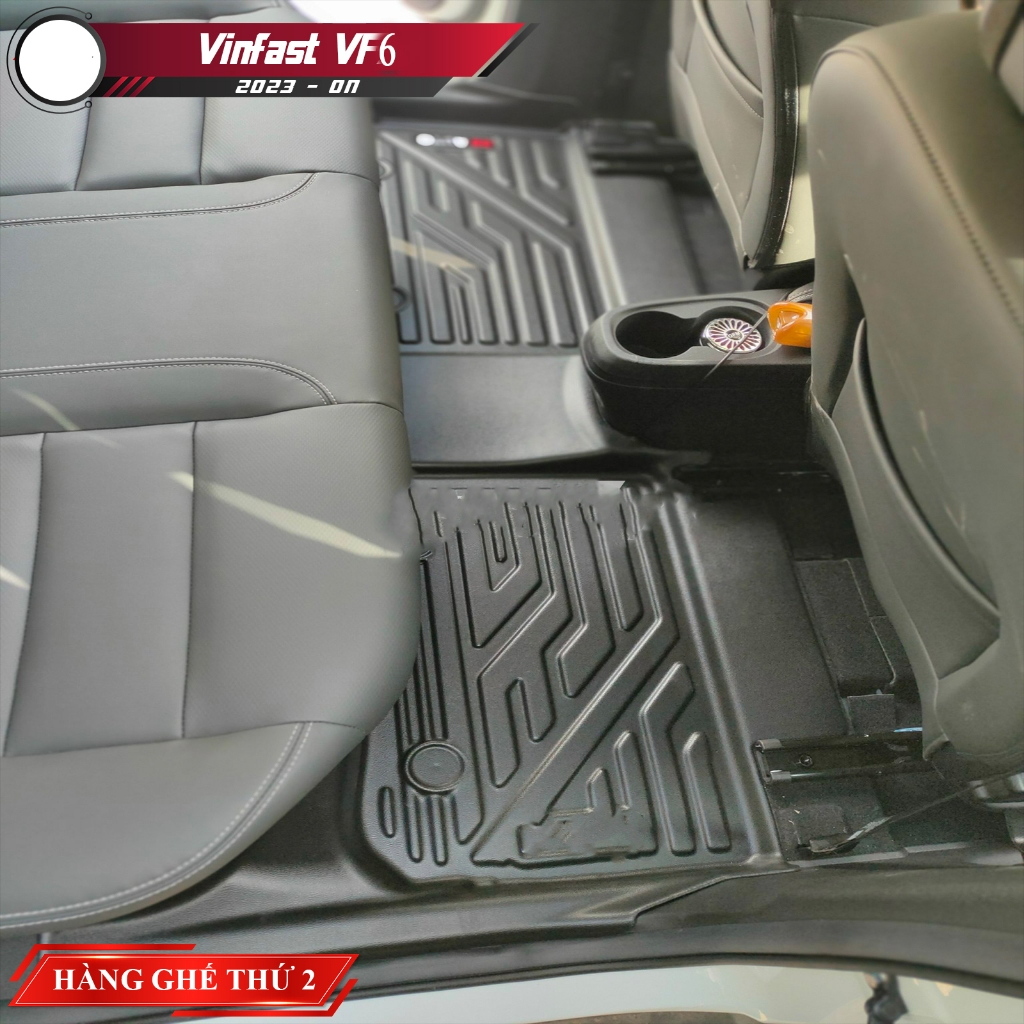 Thảm lót sàn ô tô VINFAST VF6 bằng nhựa nguyên sinh TPE tràn viền bậc cửa an toàn cao cấp