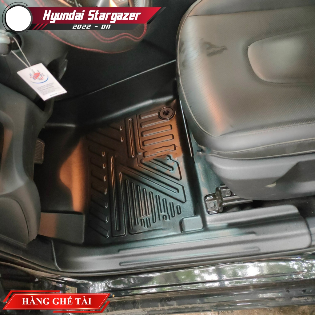 Thảm lót sàn ô tô Hyundai Stargazer đúc nguyên khối TPE tràn viền bậc cửa cao cấp