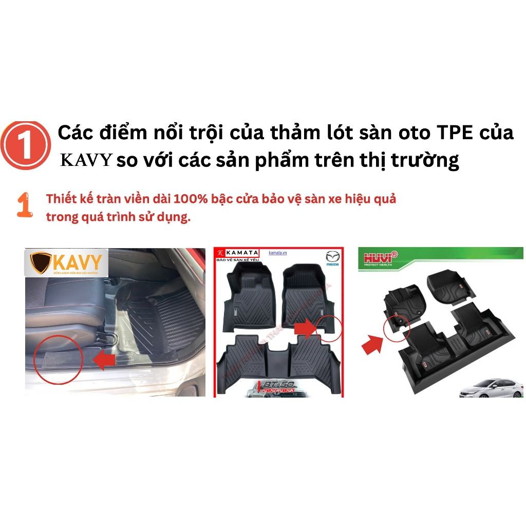 Thảm lót sàn ô tô Toyota Fortuner 2017-2024 đúc nguyên khối TPE tràn viền cửa không mùi, cao cấp