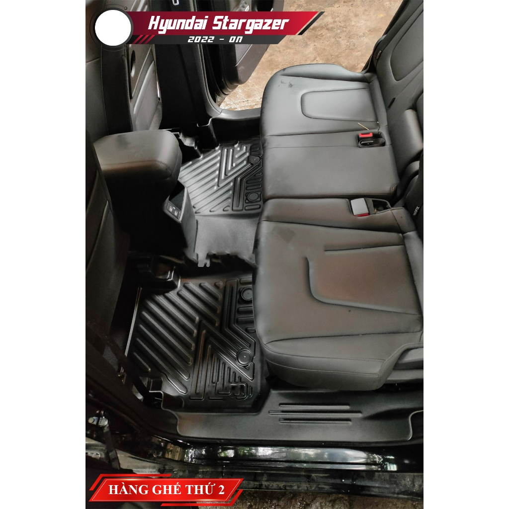 Thảm lót sàn ô tô Hyundai Stargazer đúc nguyên khối TPE tràn viền bậc cửa cao cấp