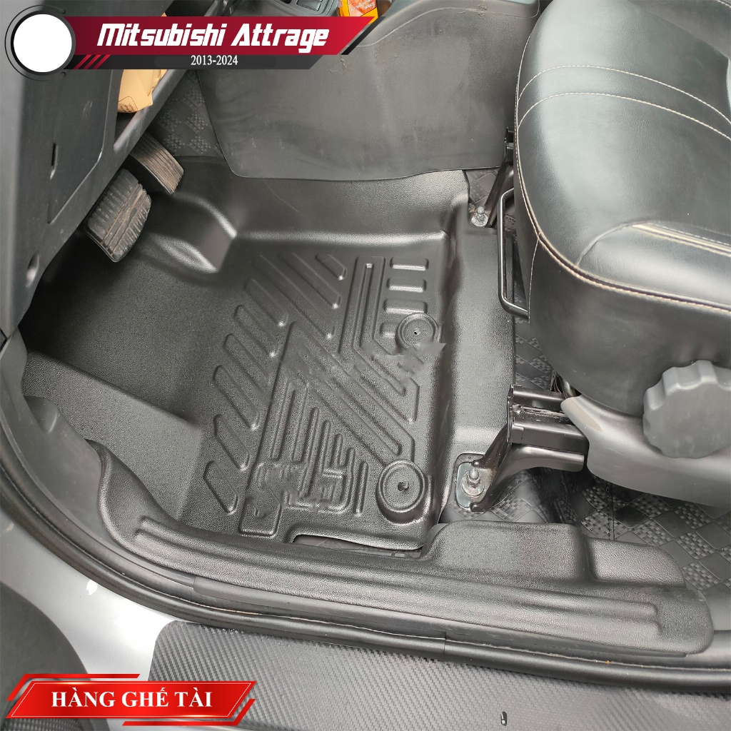 Thảm lót sàn ô tô Mitsubishi Attrage 2013-2024 chất liệu TPE đúc nguyên khối tràn viền cửa cao cấp