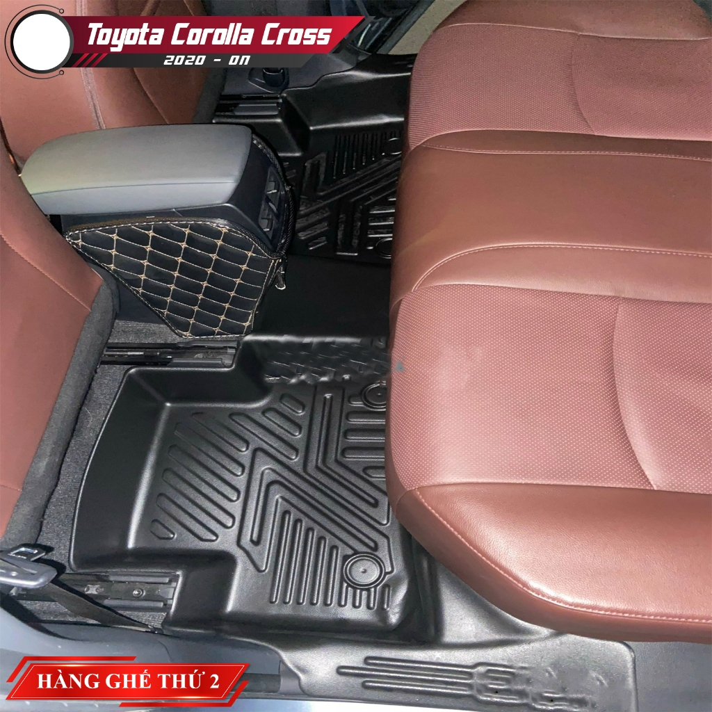 Thảm lót sàn ô tô Toyota Corolla Cross 2020-2024 bằng TPE tràn viền bậc cửa an toàn cao cấp