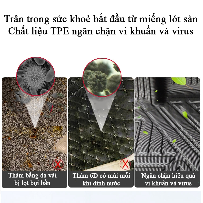 Thảm lót sàn ô tô Toyota Vios 2019-2023 chất liệu TPE chống thấm nước tràn viền bậc cửa