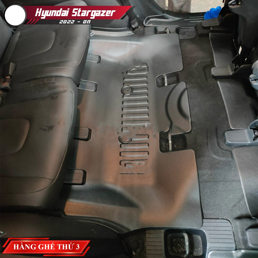 Thảm lót sàn ô tô Hyundai Stargazer đúc nguyên khối TPE tràn viền bậc cửa cao cấp