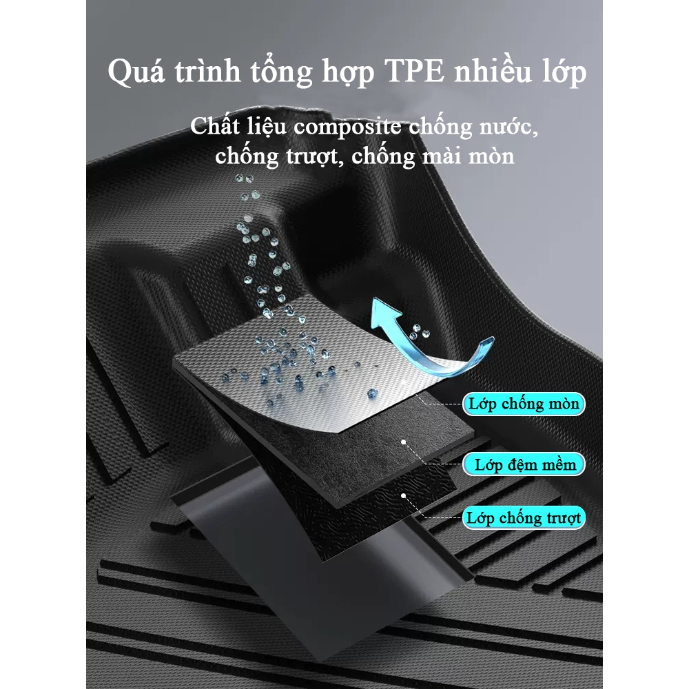 Thảm lót sàn ô tô Mitsubishi Attrage 2013-2024 chất liệu TPE đúc nguyên khối tràn viền cửa cao cấp