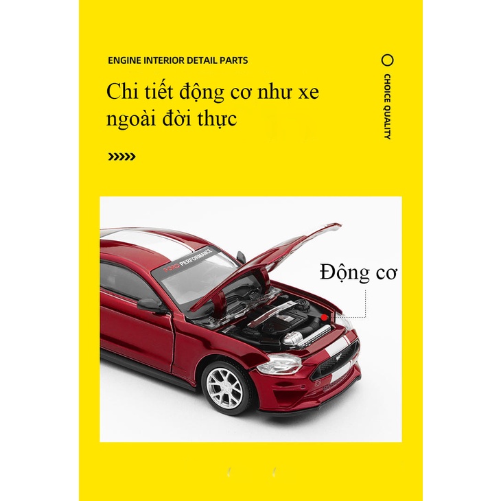 Đồ chơi lắp ráp xe mô hình Ford Mustang GT 2018  KAVY bằng hợp kim nguyên khối chạy cót