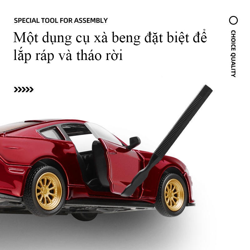 Đồ chơi lắp ráp xe mô hình Ford Mustang GT 2018  KAVY bằng hợp kim nguyên khối chạy cót