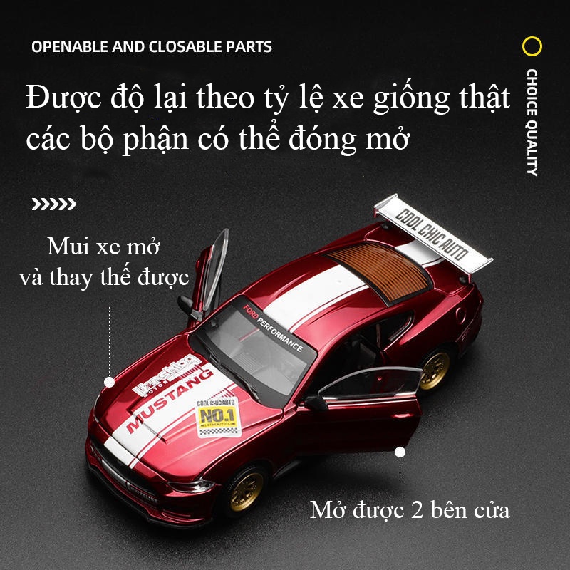 Đồ chơi lắp ráp xe mô hình Ford Mustang GT 2018  KAVY bằng hợp kim nguyên khối chạy cót