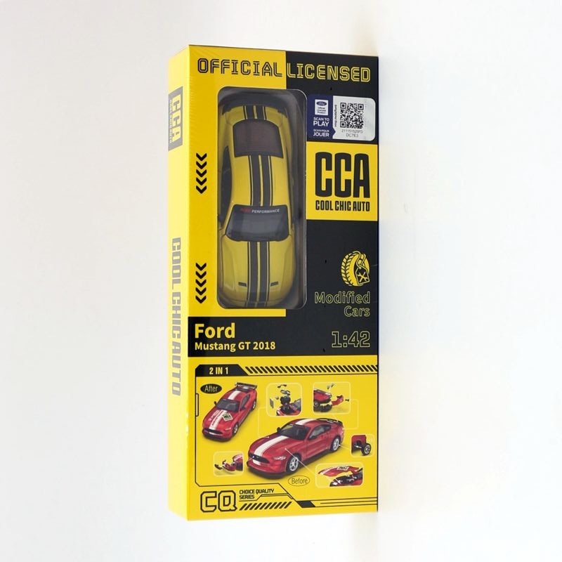 Đồ chơi lắp ráp xe mô hình Ford Mustang GT 2018  KAVY bằng hợp kim nguyên khối chạy cót