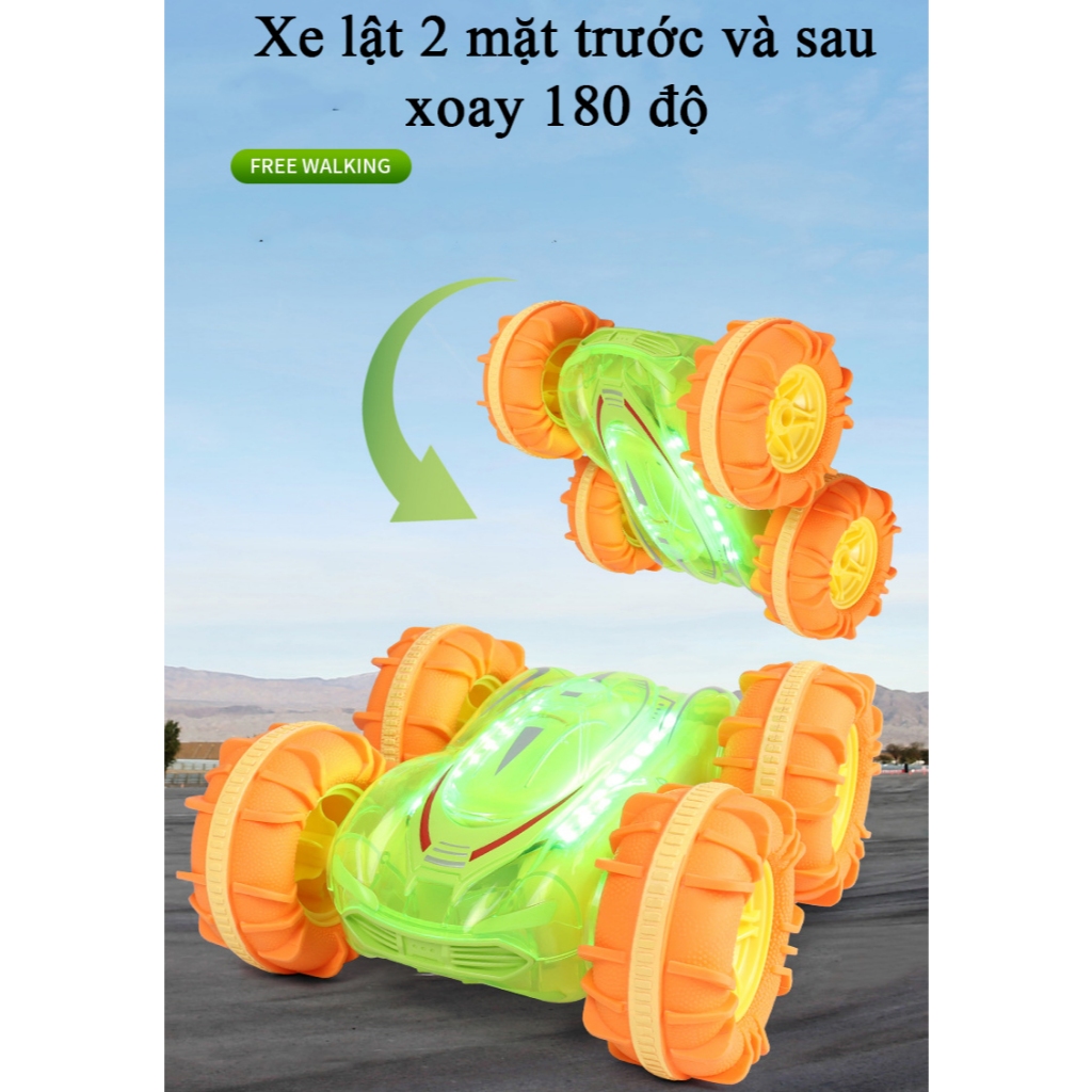 Đồ chơi xe điều khiển từ xa đi được dưới nước KAVY có đèn LED nhiều màu tần số 2.4 Ghz với 2 điều khiển kép