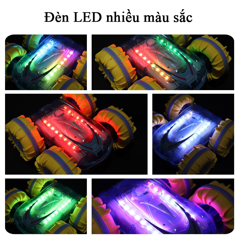 Đồ chơi xe điều khiển từ xa đi được dưới nước KAVY có đèn LED nhiều màu tần số 2.4 Ghz với 2 điều khiển kép