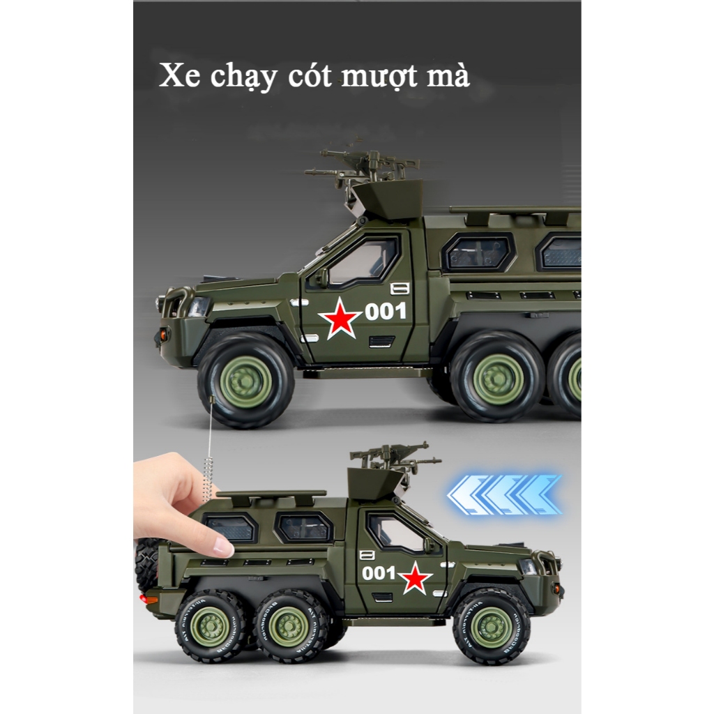 Đồ chơi mô hình xe cảnh sát bọc thép KAVY bằng hợp kim có nhạc và đèn kèm điều khiển từ xa tự đóng mở