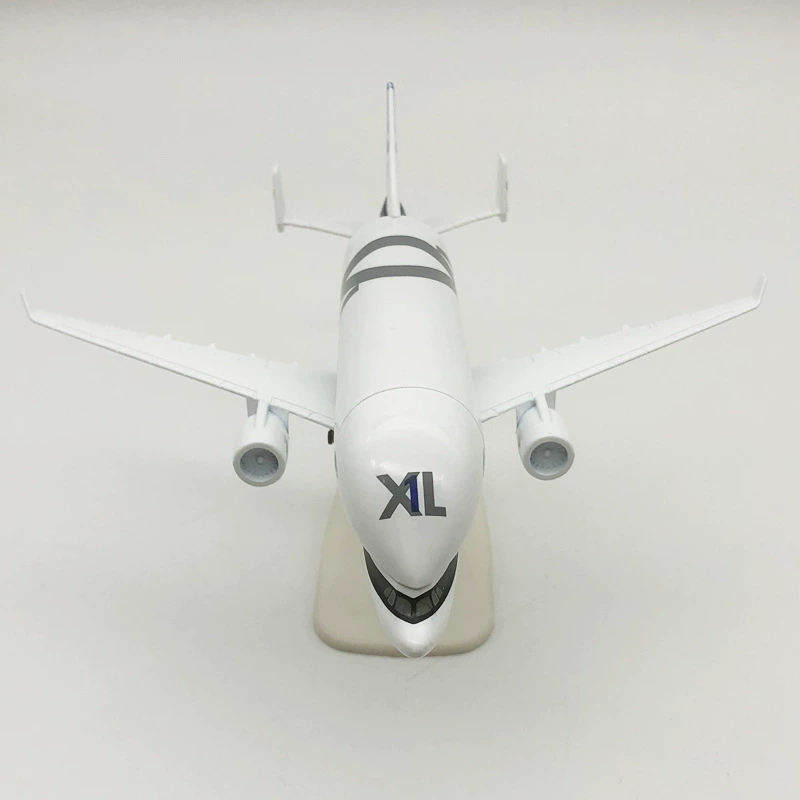 Mô hình máy bay vận tải Airbus Beluga XL cá voi trắng KAVY bằng hợp kim kèm chân đế bánh xe
