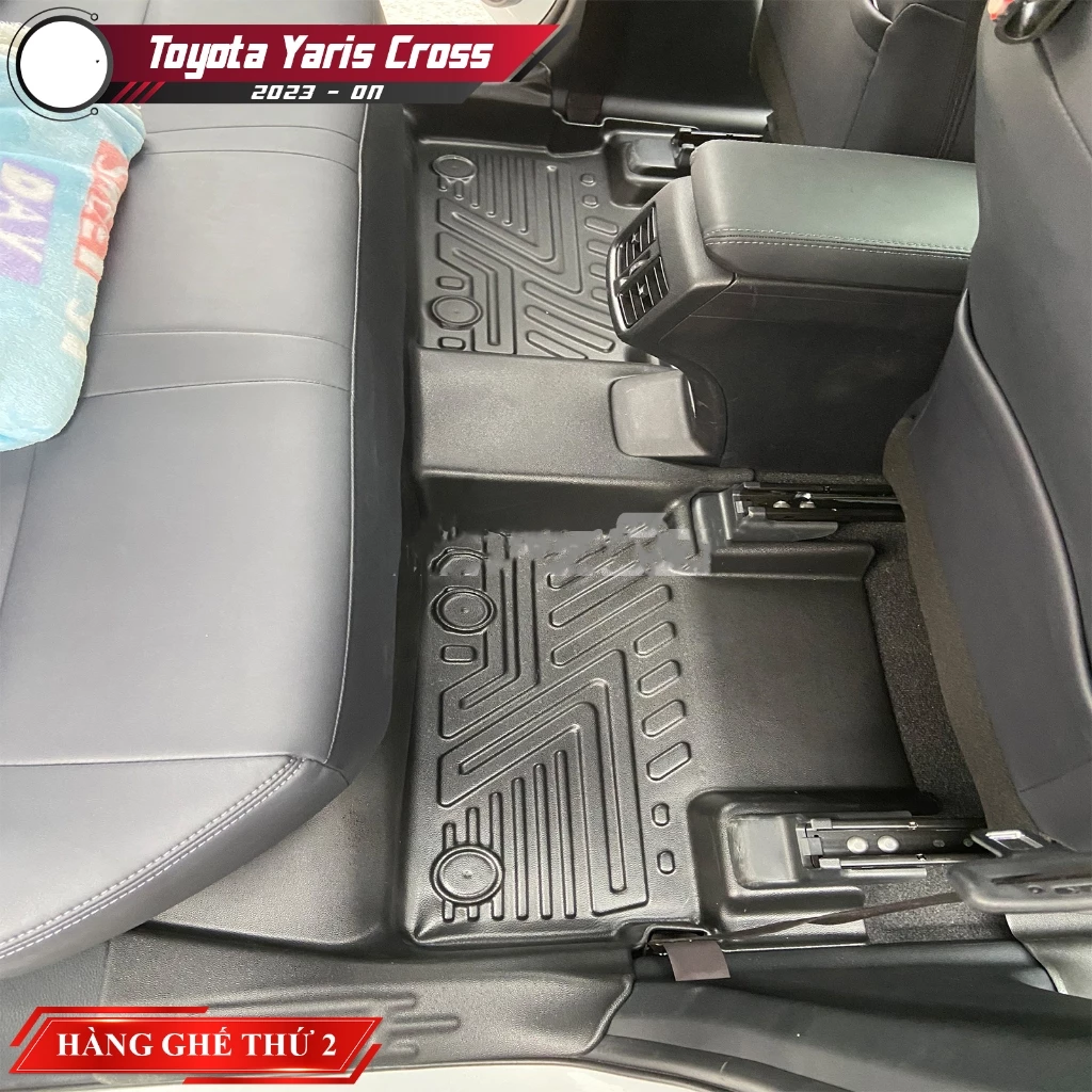 Thảm lót sàn ô tô Toyota Yaris 2023-2024 bằng TPE tràn viền bậc cửa an toàn cao cấp
