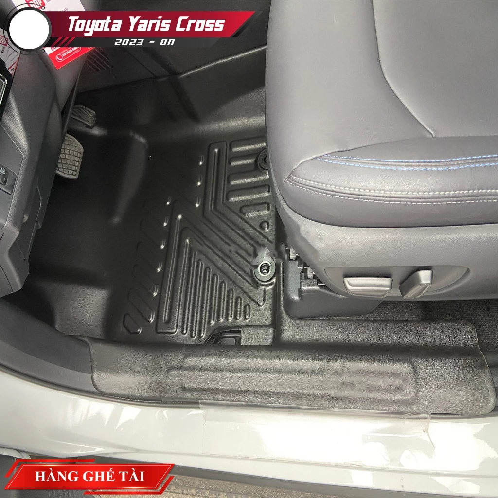 Thảm lót sàn ô tô Toyota Yaris 2023-2024 bằng TPE tràn viền bậc cửa an toàn cao cấp