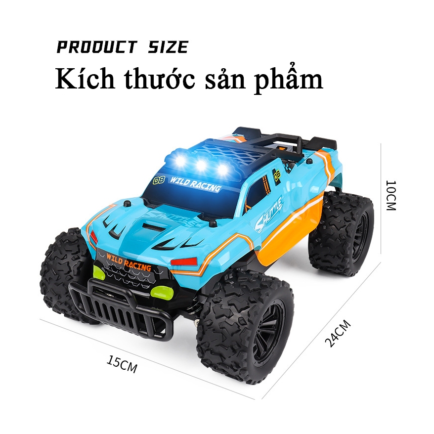 Đồ chơi xe địa hình điều khiển từ xa điều tốc KAVY bằng hợp kim có 4 màu đèn LED tần số 2.4 G tỷ lệ 1:16