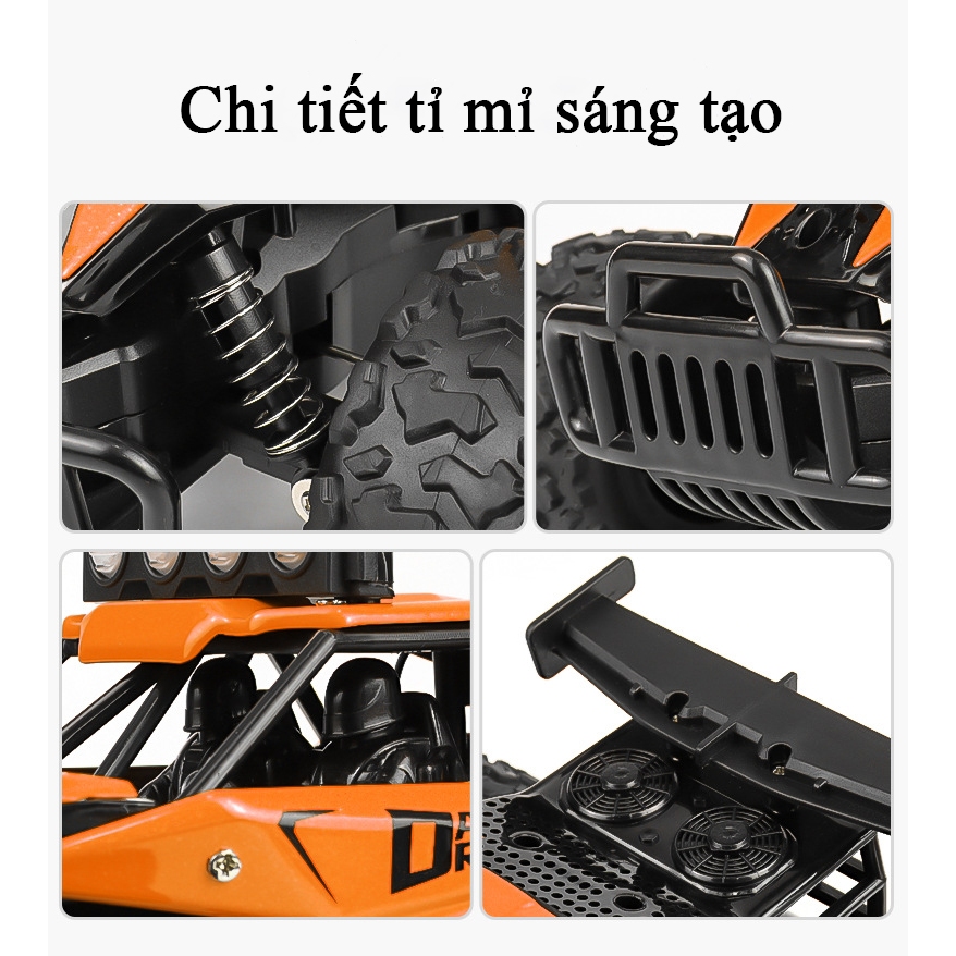 Đồ chơi xe địa hình điều khiển từ xa điều tốc KAVY bằng hợp kim có 4 màu đèn LED tần số 2.4 G tỷ lệ 1:16
