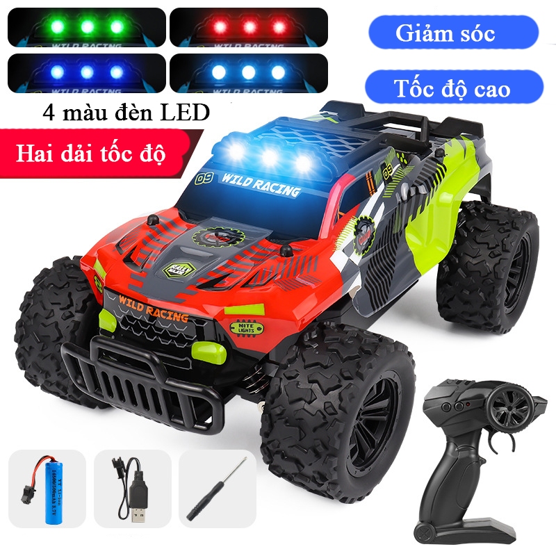 Đồ chơi xe địa hình điều khiển từ xa điều tốc KAVY bằng hợp kim có 4 màu đèn LED tần số 2.4 G tỷ lệ 1:16