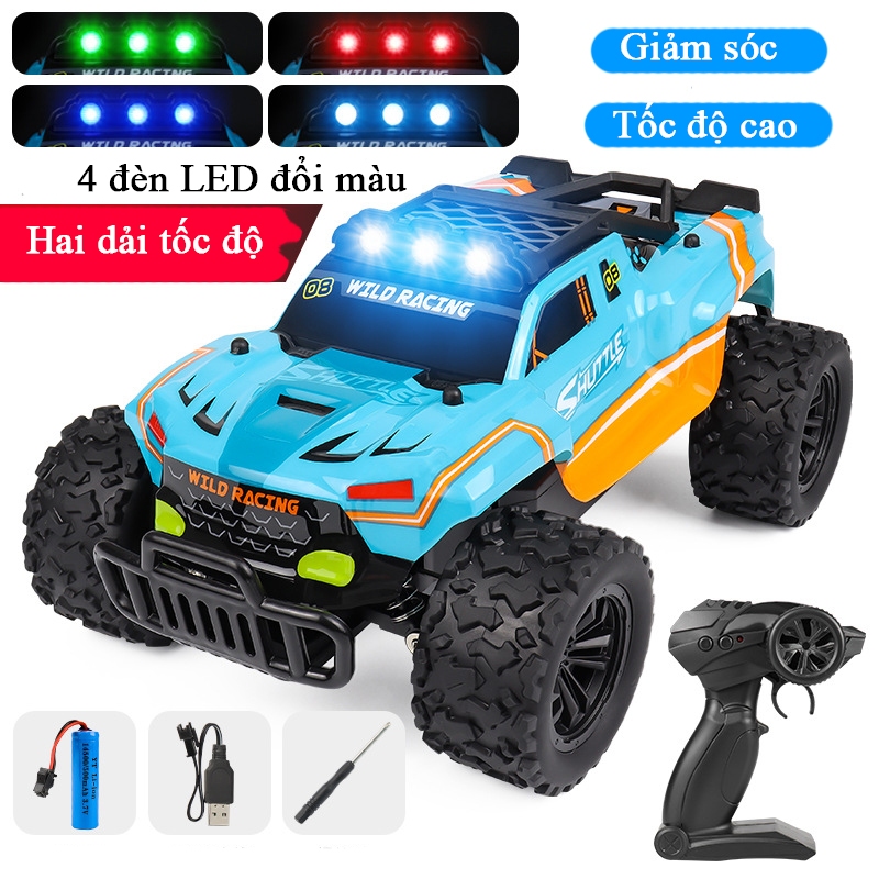 Đồ chơi xe địa hình điều khiển từ xa điều tốc KAVY bằng hợp kim có 4 màu đèn LED tần số 2.4 G tỷ lệ 1:16
