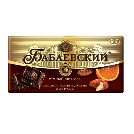 SOCOLA BABAEVSKY VỚI CAM VÀ HẠNH NHÂN 100G