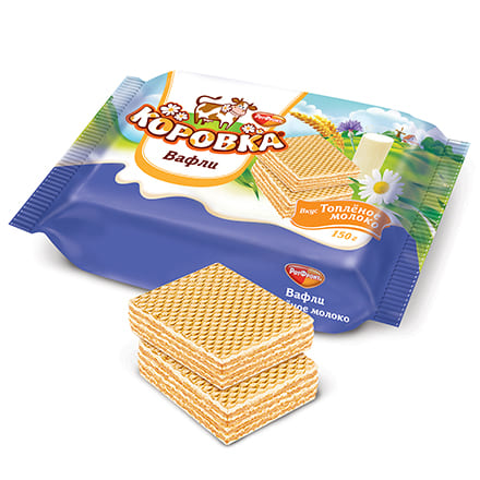 Bánh quế Korovka, vị sữa nướng, Rot Front, 150 gr.