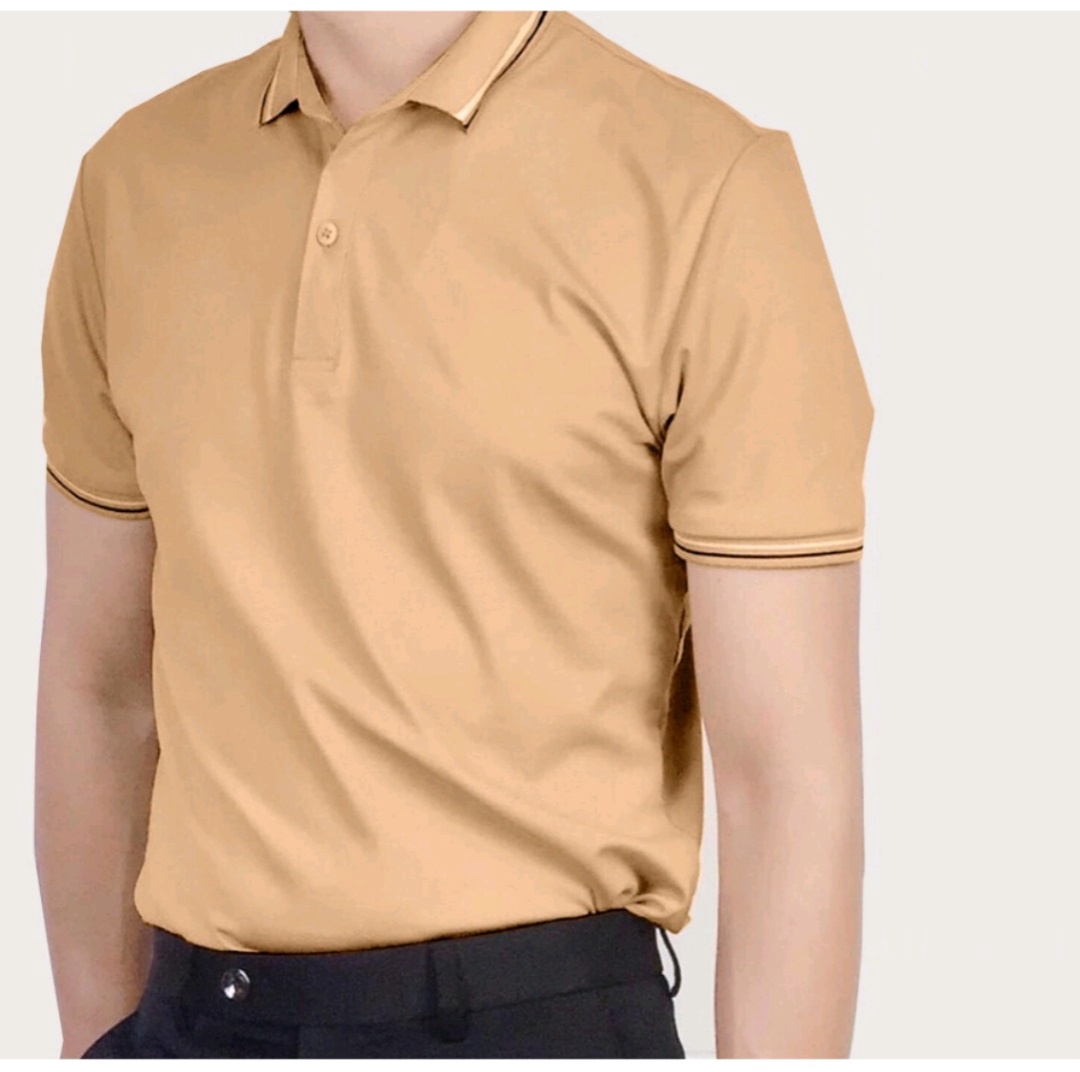Áo thun polo phối viền cổ viền tay