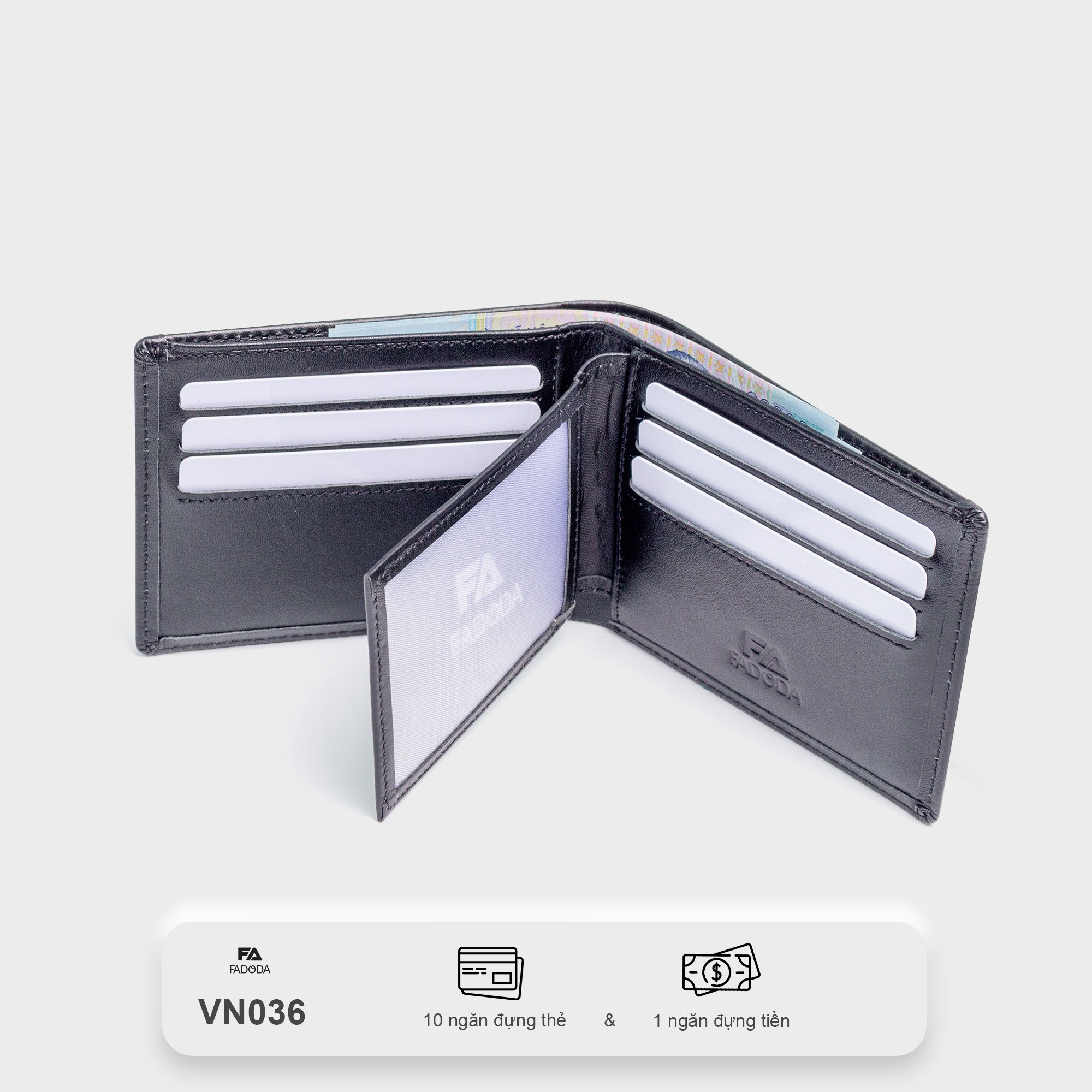 Ví nam da bò thật dáng đứng cao cấp thương hiệu VN034