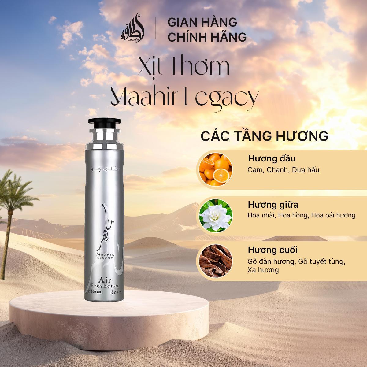 Lattafa xịt thơm phòng Maahir Legacy