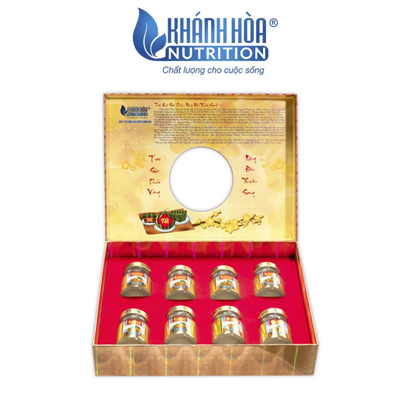 Hộp Quà Xuân Phát Tài 25% Tổ Yến Chưng Đường Phèn - Khánh Hòa Nutrition (Hộp 8 lọ x 70ml)