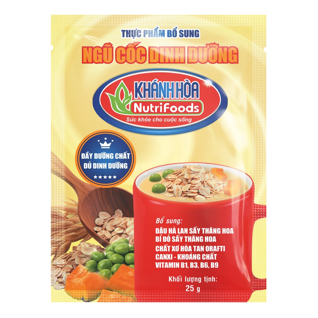 Thực Phẩm Bổ Sung Ngũ Cốc Dinh Dưỡng Khánh Hòa NutriFoods - Bổ Sung Rau Củ Quả, Canxi, Vitamin (Túi 18 Gói x 25g)