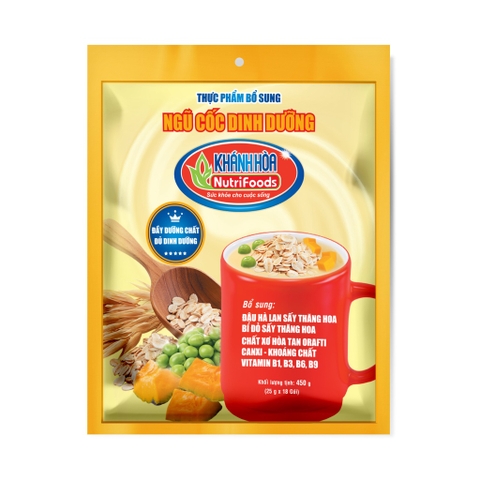 [Combo 3 Túi Tặng 1 Ly] BỘT NGŨ CỐC DINH DƯỠNG KHÁNH HÒA NUTRIFOODS - Bổ Sung Rau Củ Quả, Canxi, Vitamin - Túi 18 Gói x 25g