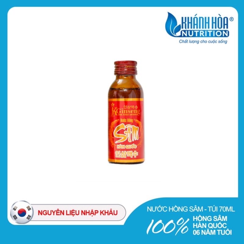 Nước Hồng Sâm Hàn Quốc KGINSENG 100% 6 Năm Tuổi - Khánh Hòa Nutrition ( Lọ 100 ML )