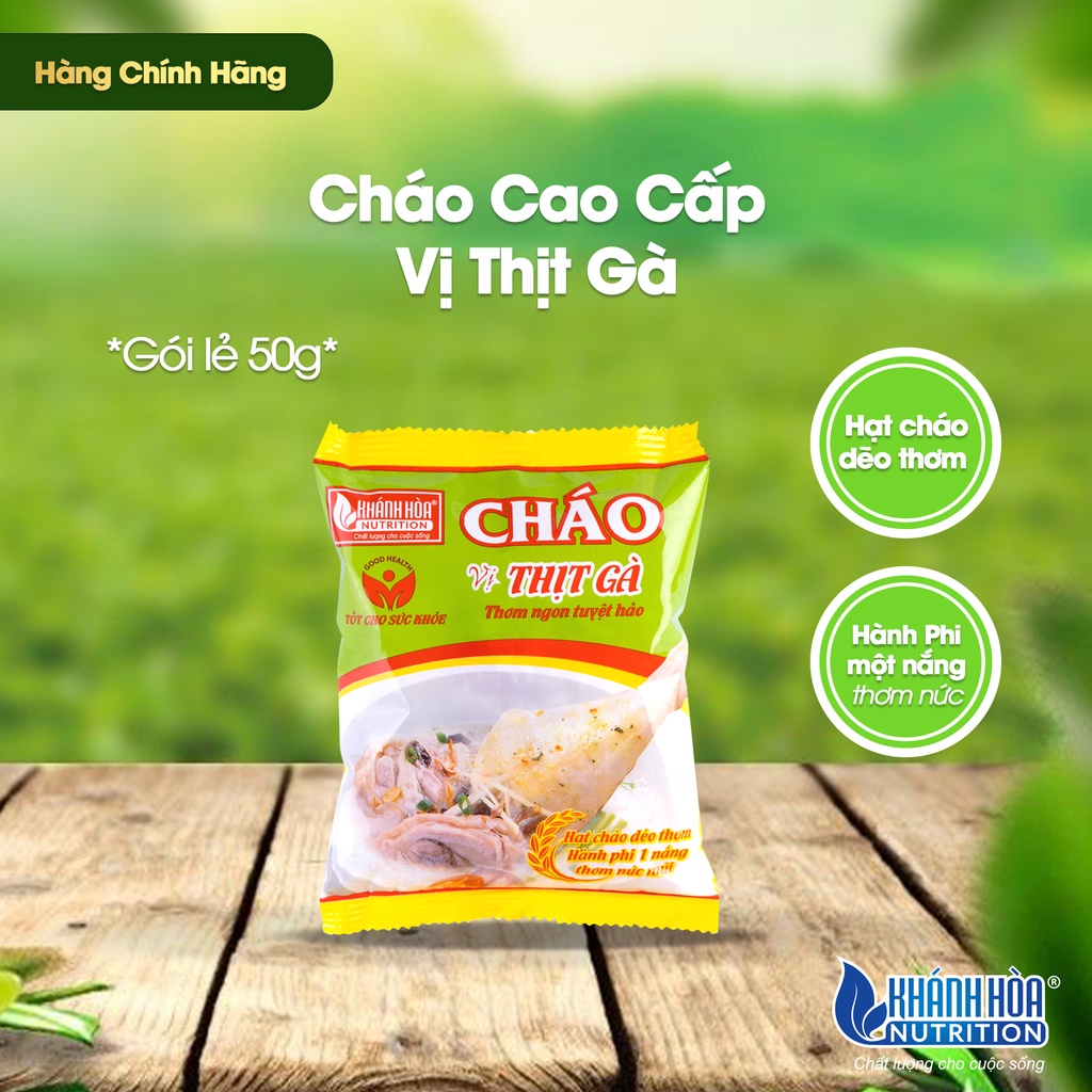 Cháo Ăn Liền Vị Thịt Gà - Khánh Hòa Nutrition (Thùng 44 gói x 50g)