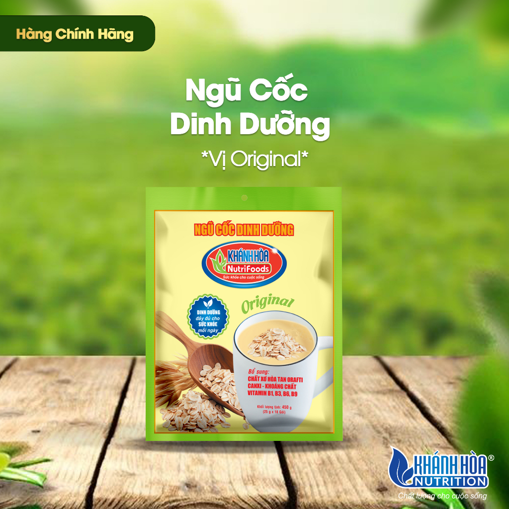 Ngũ Cốc Dinh Dưỡng - Khánh Hòa NutriFoods - Bổ Sung Chất Xơ Hòa Tan & Canxi -Khoáng Chất ,Vitamin (Túi 18 Gói x 25g)