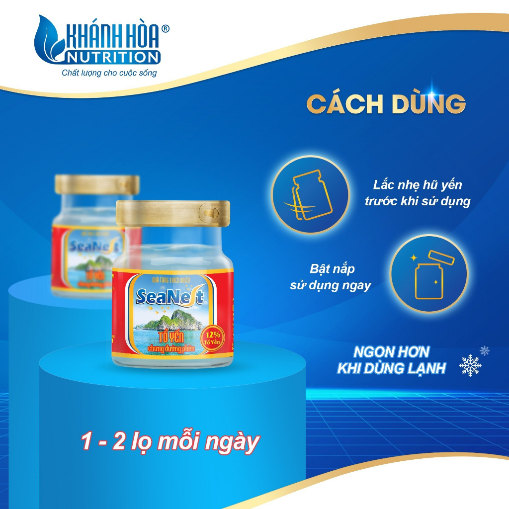 Yến Sào Chưng Đường Phèn Cao Cấp 12% - Khánh Hòa Nutrition - Lọ 70 ML