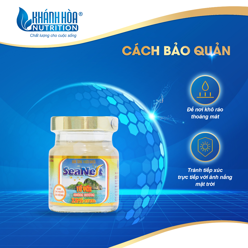 Nước Yến Sào Không Đường 12% Tổ Yến Seanest - Khánh Hòa Nutrition - Lọ 70 ML