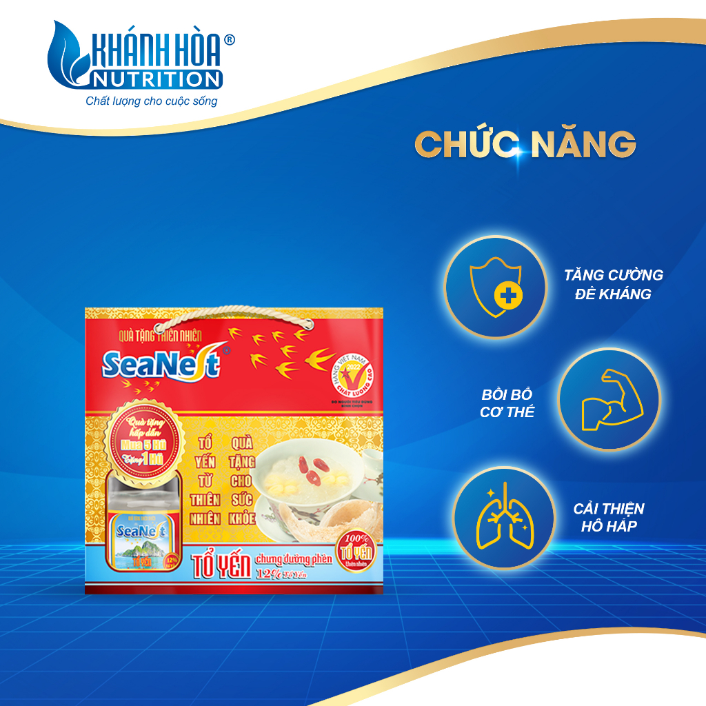 Nước Yến Sào Chưng Đường Phèn 12% - Khánh Hòa Nutrition - Block 5 Tặng 1 ( Lọ 70 Ml )