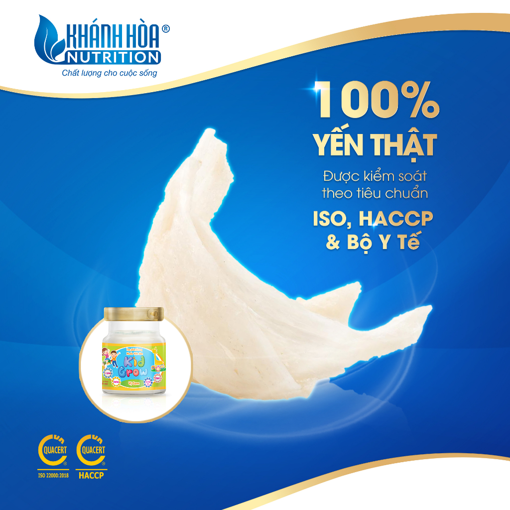 Nước Yến Sào Cho Bé KIDGROW Vị Cam 12% Tổ Yển  - Khánh Hòa Nutrition ( Block 6 Lọ x 70 ML)