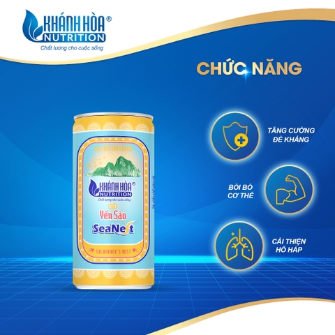 Nước Yến Sào 3% Khánh Hòa SeaNest - Khay 30 lon x 190ml - Có Đường