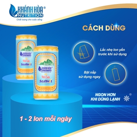 Nước Yến Sào 3% Khánh Hòa SeaNest - Khay 30 lon x 190ml - Có Đường