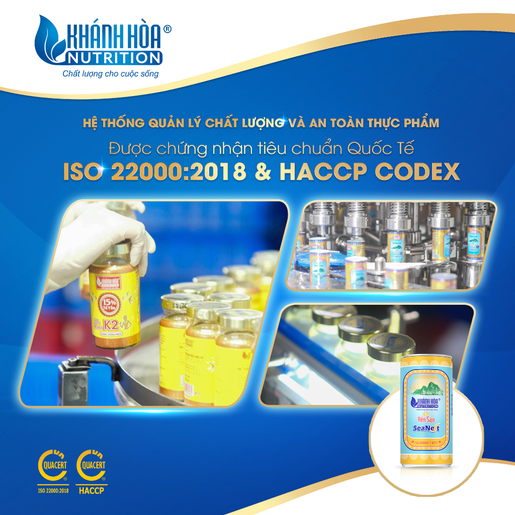 HỘP QUÀ LON NGANG Nước Yến Sào Cao Cấp 3% SeaNest - Khánh Hòa Nutrition (  6 Lon x  190 ML )